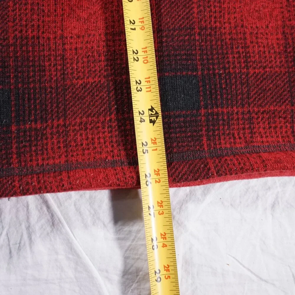 The North Face Quarter Zip Fleece Jacket Red Black Plaid Rare Mens Small